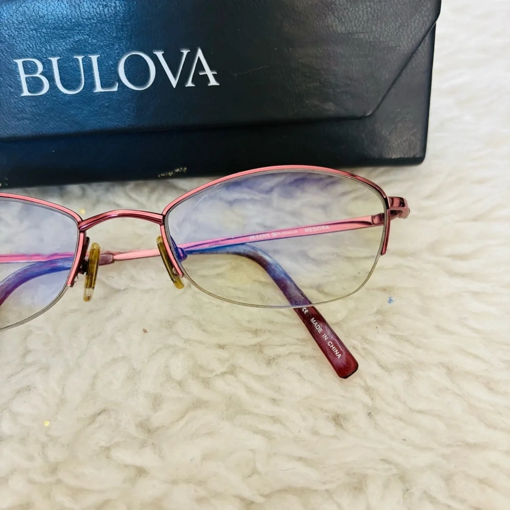 Bulova Medora Titanium Wine Eye Glasses Frame Only w/ Case 52-19 135